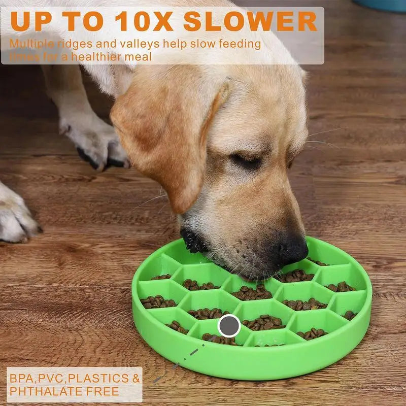 Honeycomb Silicone Slow Feeder Dog Bowls Prevents Gulping And Vomiting