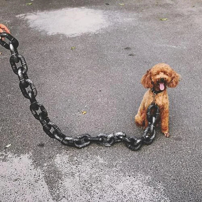 Dog Traction Chain Simulation Iron Chain Plastic Thick Chain Traction Rope