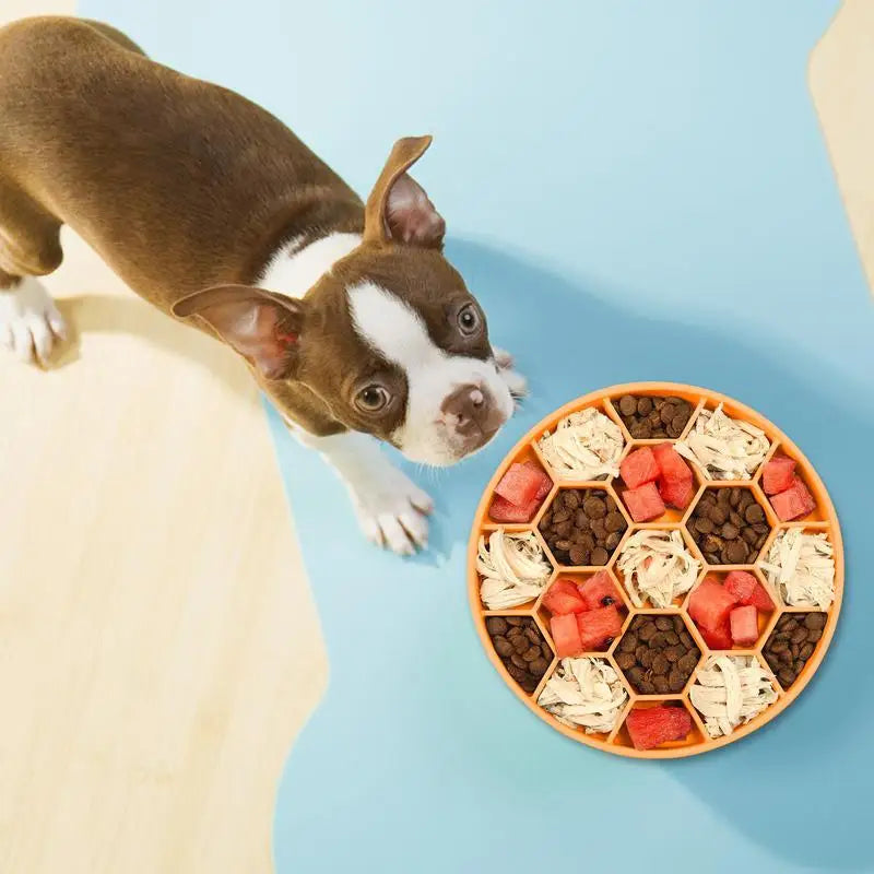 Honeycomb Silicone Slow Feeder Dog Bowls Prevents Gulping And Vomiting