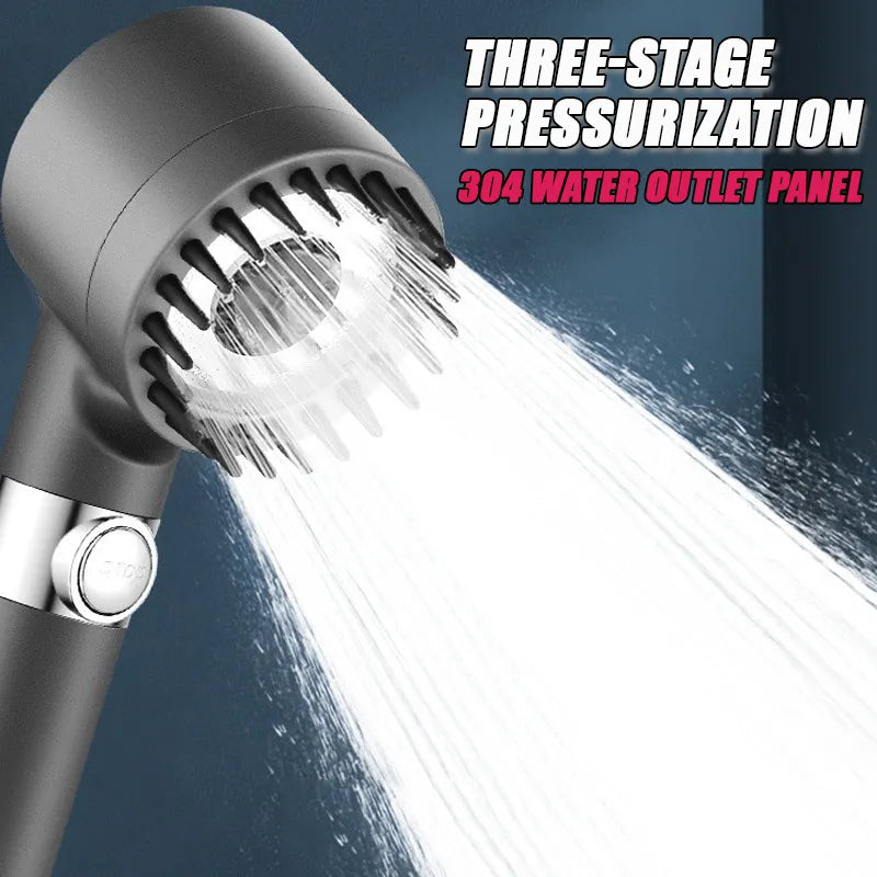 High-pressure Shower Head with 3-mode Adjustable Spray