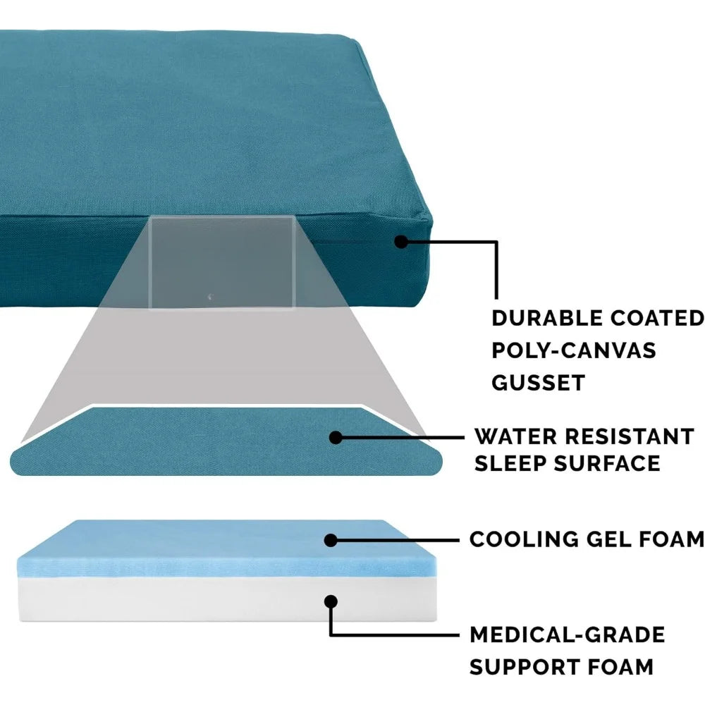 Water-Resistant Cooling Gel Dog Bed for Medium/Small Dogs w/ Removable Washable Cover, For Dogs Up to 35 lbs