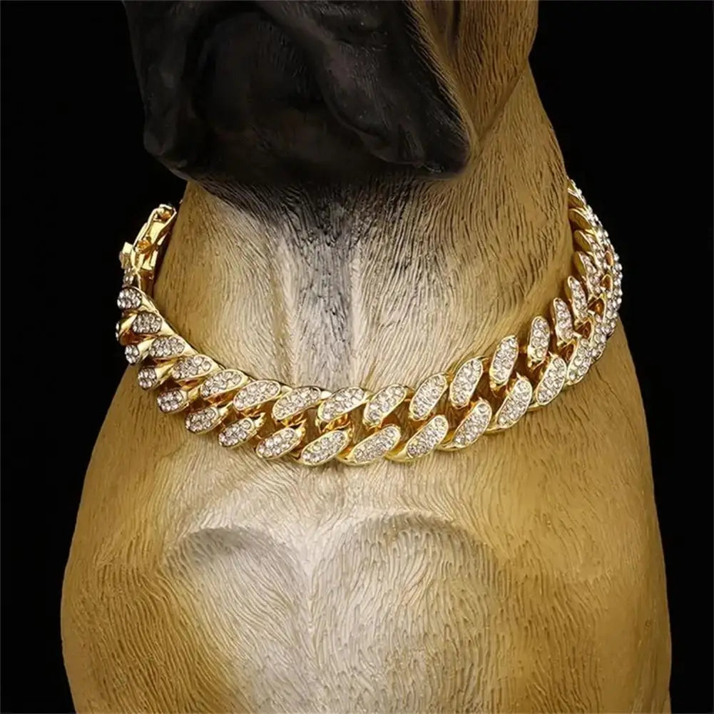 Dog Collar Sparkling Rhinestone Chain Collar for Small & Medium Dogs