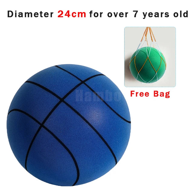 1Silent Basketball Size 7 Squeezable Mute Bouncing Basketball Indoor Silent Ball Foam Basketball 24Cm Bounce Football Sports Toys