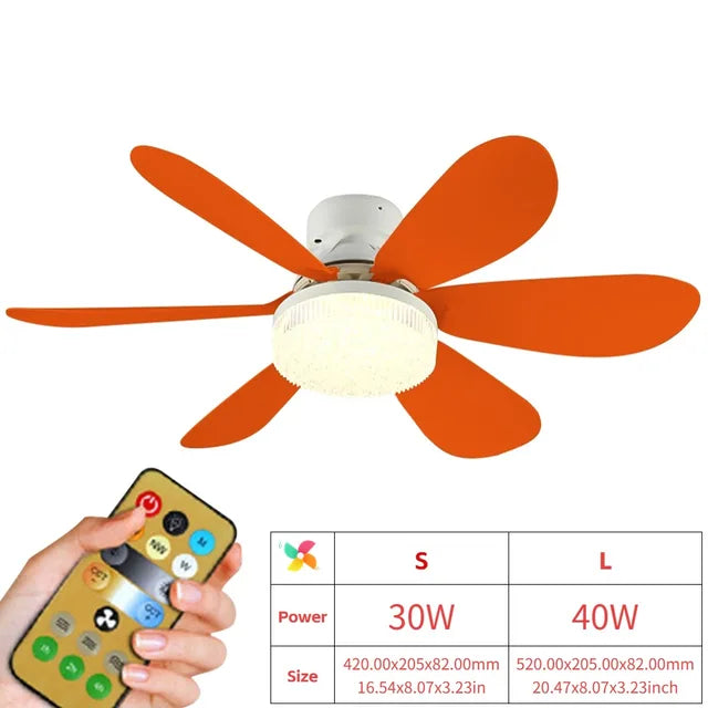 Socket Fan Lamp E26/E27 Base Wireless Remote Control LED Bulb Ceiling Fan Replacement for Bedroom Living Room Kitchen Balcony