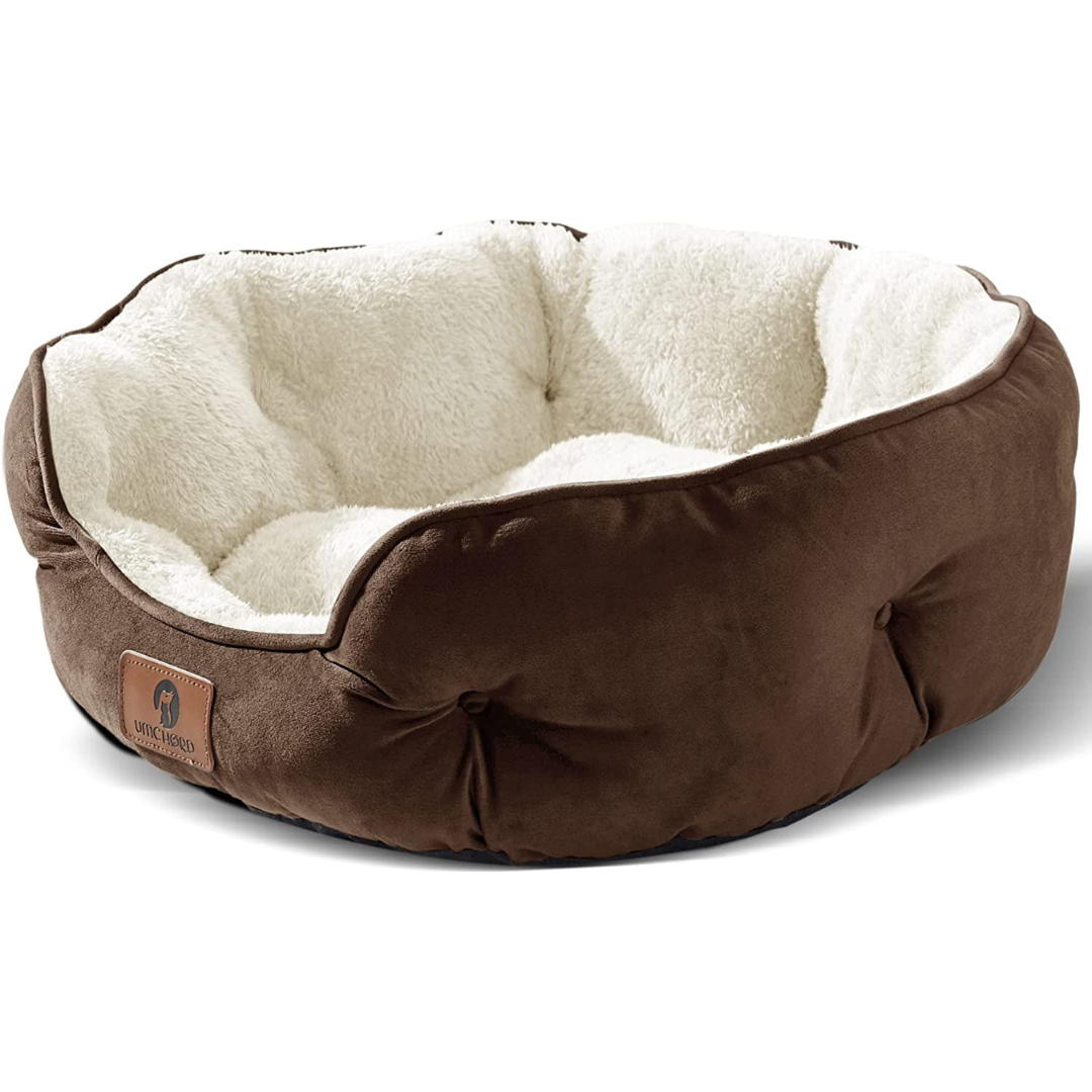 Asvin Dog Bed, Cat Beds for Indoor Cats, Pet Bed for Puppy and Kitty, Extra Soft & Machine Washable with Anti-Slip & Water-Resistant Oxford Bottom