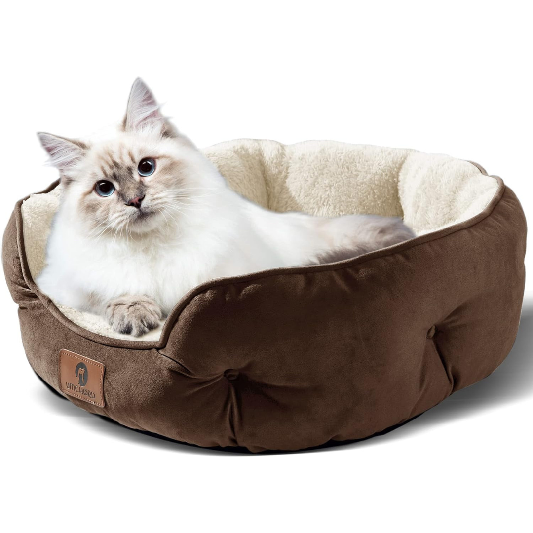 Asvin Dog Bed, Cat Beds for Indoor Cats, Pet Bed for Puppy and Kitty, Extra Soft & Machine Washable with Anti-Slip & Water-Resistant Oxford Bottom