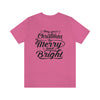 Load image into Gallery viewer, Merry And Bright Women Christmas Tee, Christmas T-shirt, Merry Christmas T-shirt, Unisex T-shirts, Unisex jersey short sleeve tee