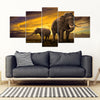 Mother Nature Elephant 5 Piece Framed Canvas Art