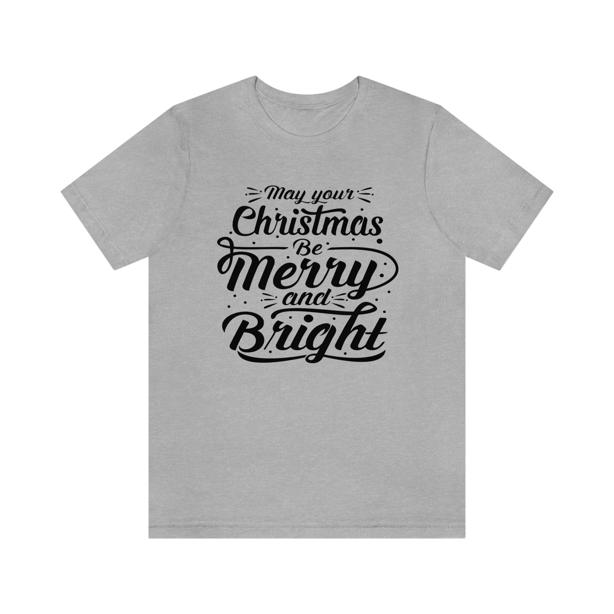 Merry And Bright Women Christmas Tee, Christmas T-shirt, Merry Christmas T-shirt, Unisex T-shirts, Unisex jersey short sleeve tee