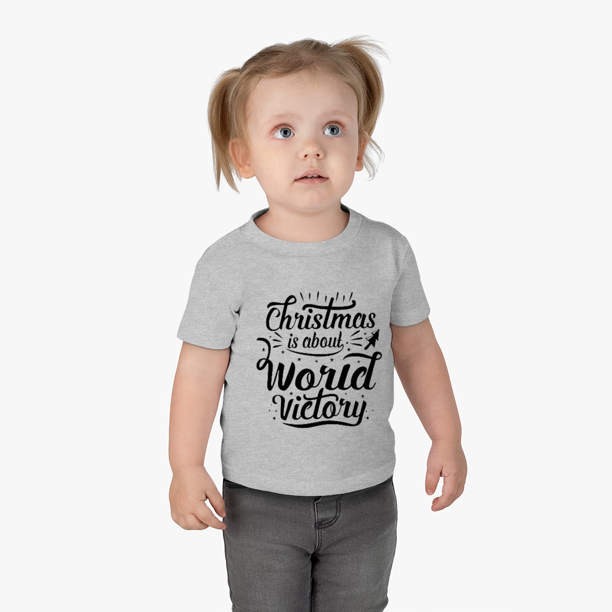 Christmas is about World victory Christmas Tee, Baby Tee, Infant Tee, Christmas Baby Tee