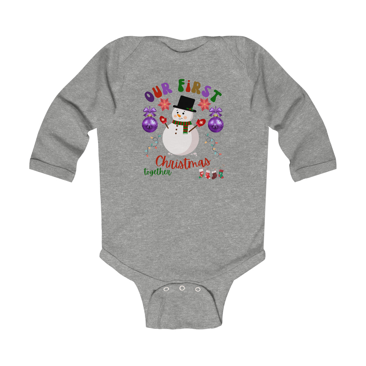 Our First Christmas Long Sleeve Baby Bodysuit, Merry Christmas, Christmas Long Sleeve Baby Bodysuit, Infant Long Sleeve Bodysuit, Merry Christmas Long Sleeve Baby Bodysuit