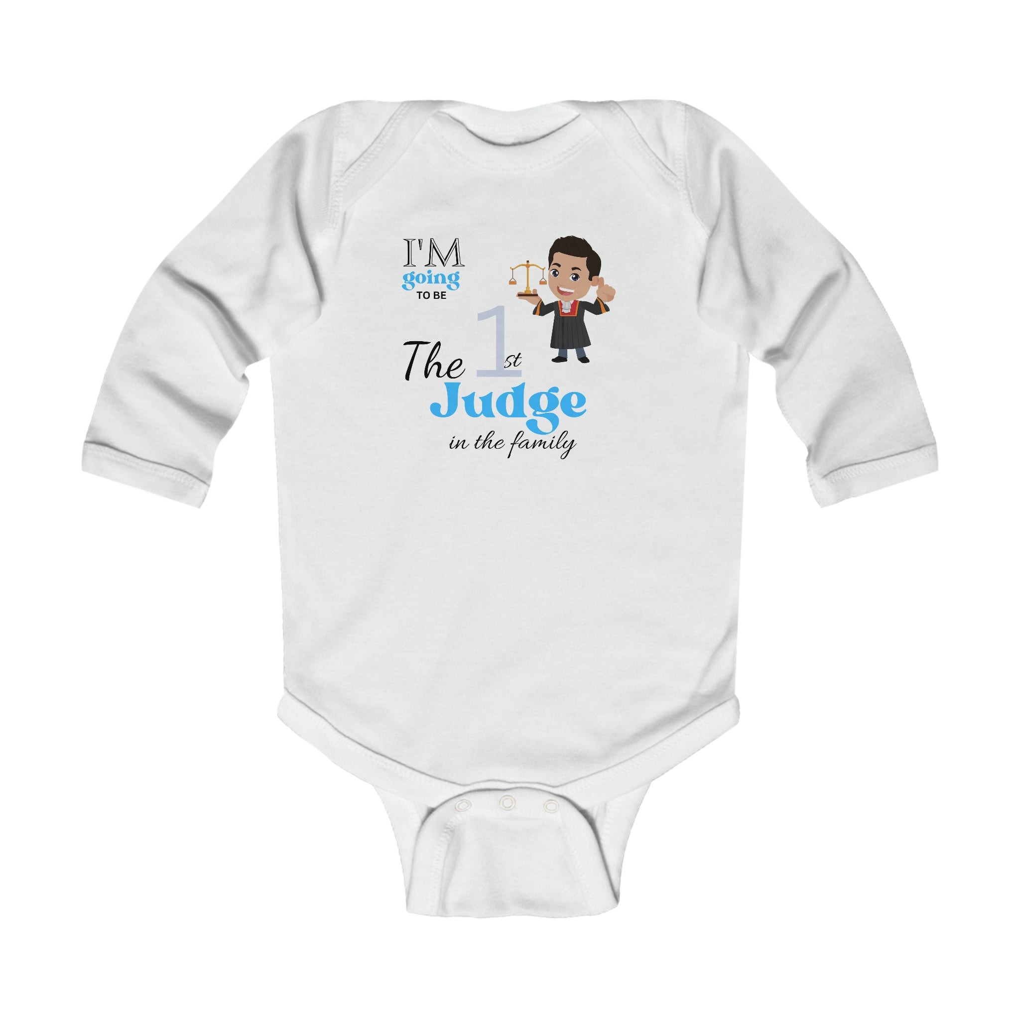 The First Judge In The Family Long Sleeve Baby Bodysuit