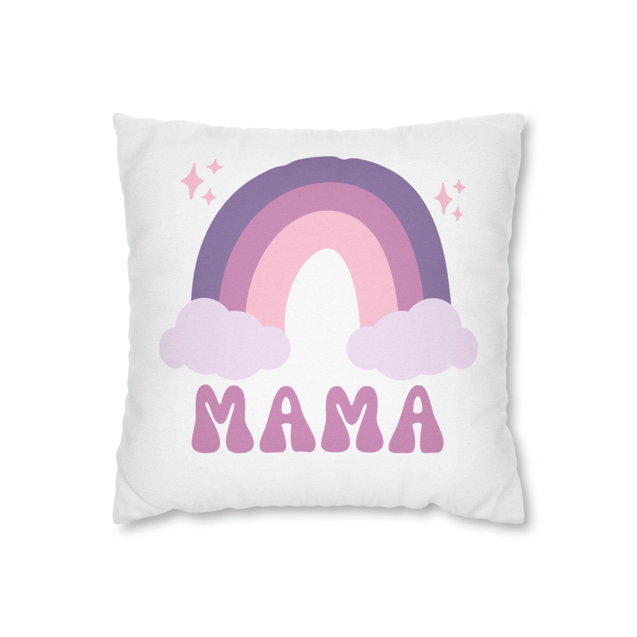 Rainbow Mama Colorful Design Polyester Square Pillow Case