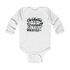 Load image into Gallery viewer, The greatest gift to the world Long Sleeve Baby Bodysuit, Christmas Long Sleeve Baby Bodysuit, Merry Christmas, Christmas Long Sleeve Baby Bodysuit, Infant  Long Sleeve Bodysuit, Merry Christmas Long Sleeve Baby Bodysuit