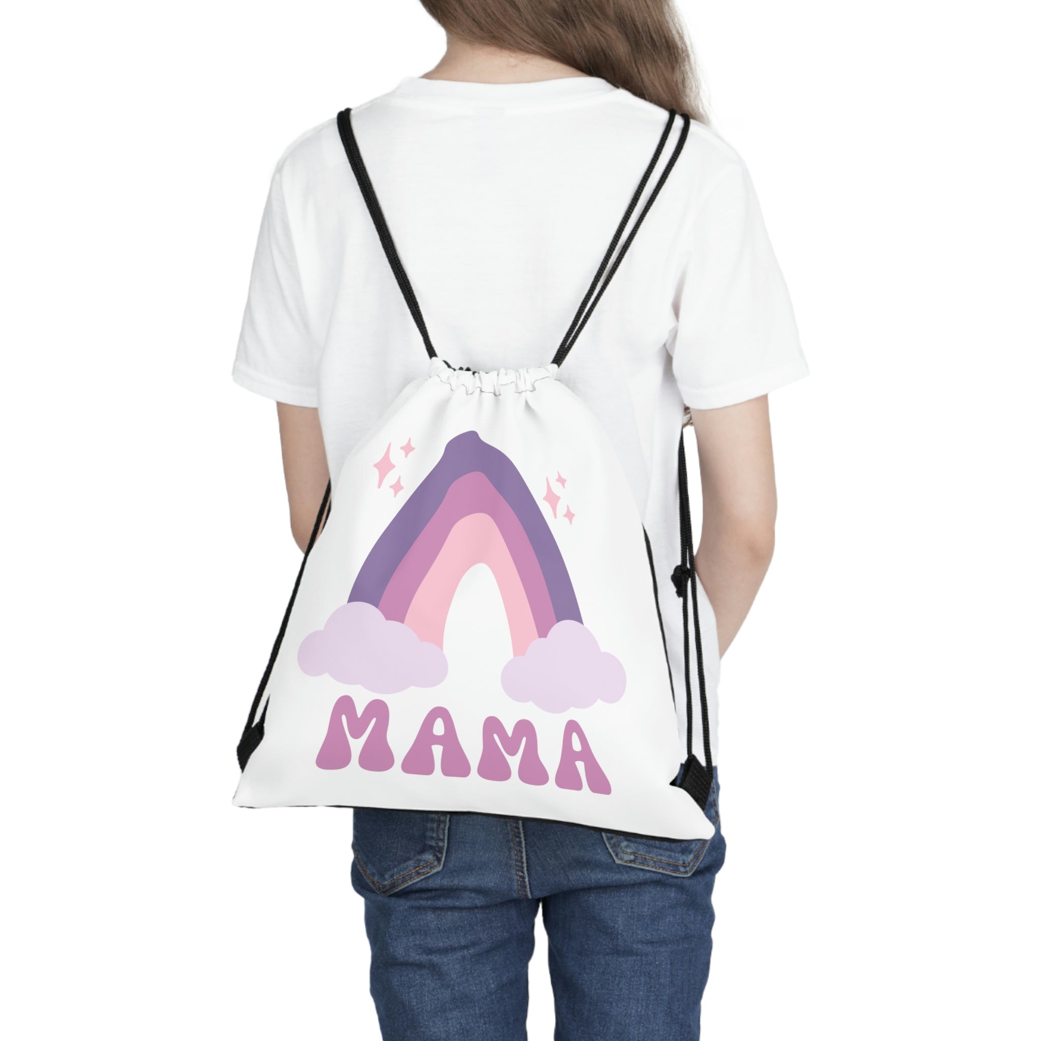 Rainbow Mama Colorful Outdoor Drawstring Bag
