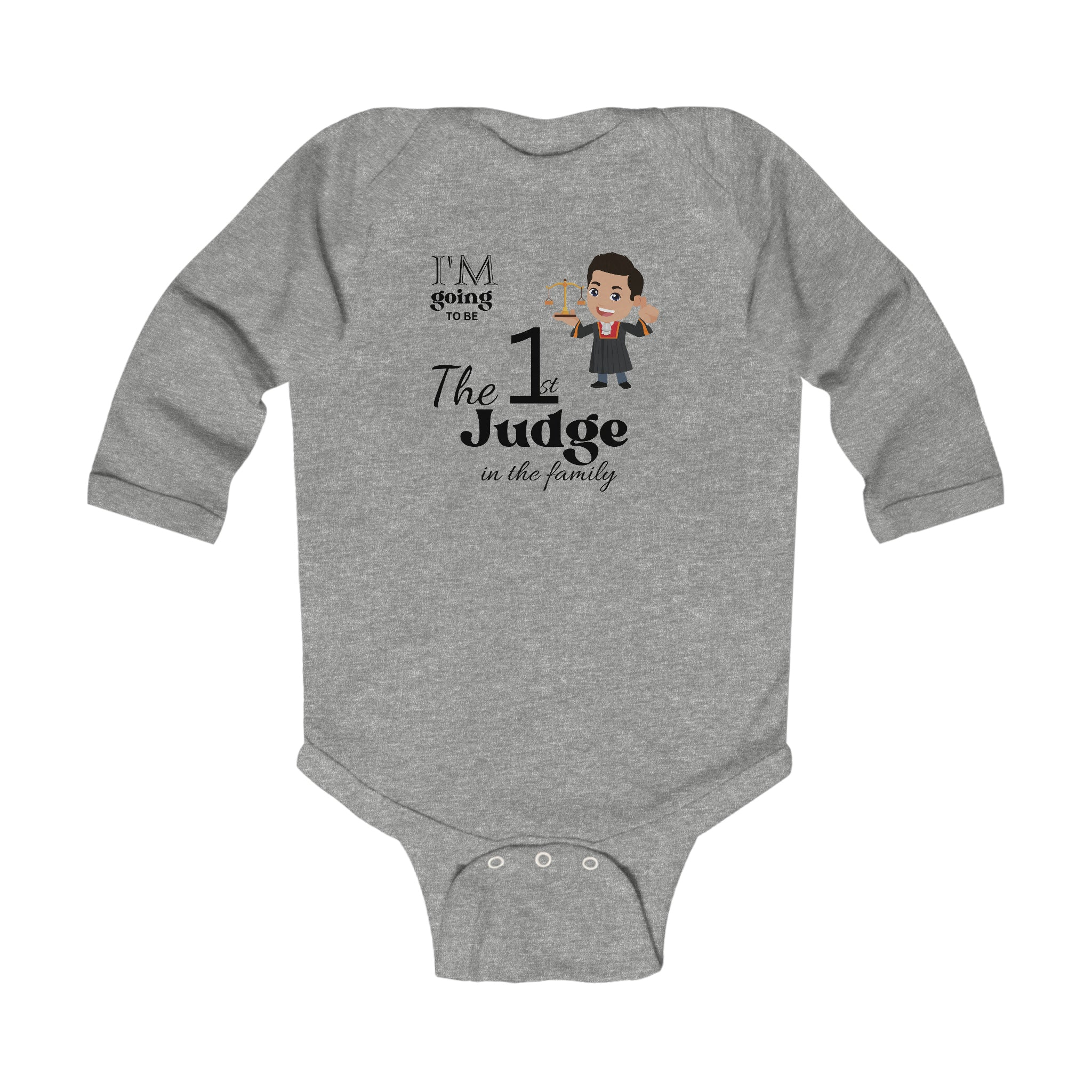 The 1st Judge In The Family Long Sleeve Baby Bodysuit