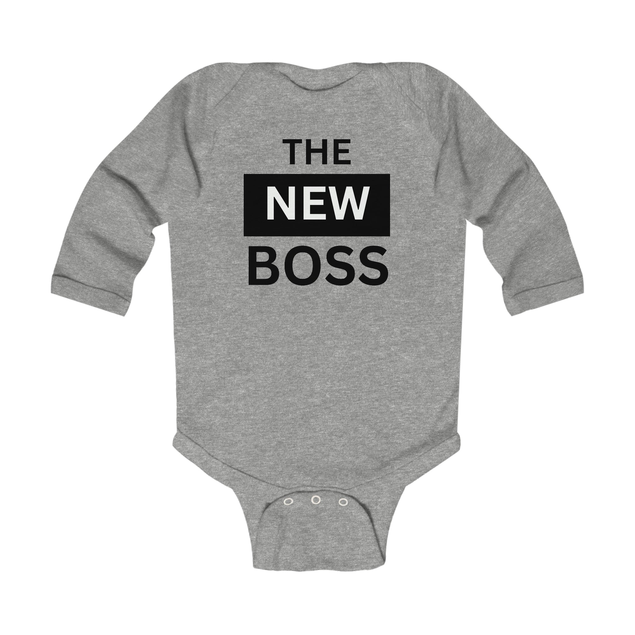 The New Boss Long Sleeve Baby Bodysuit