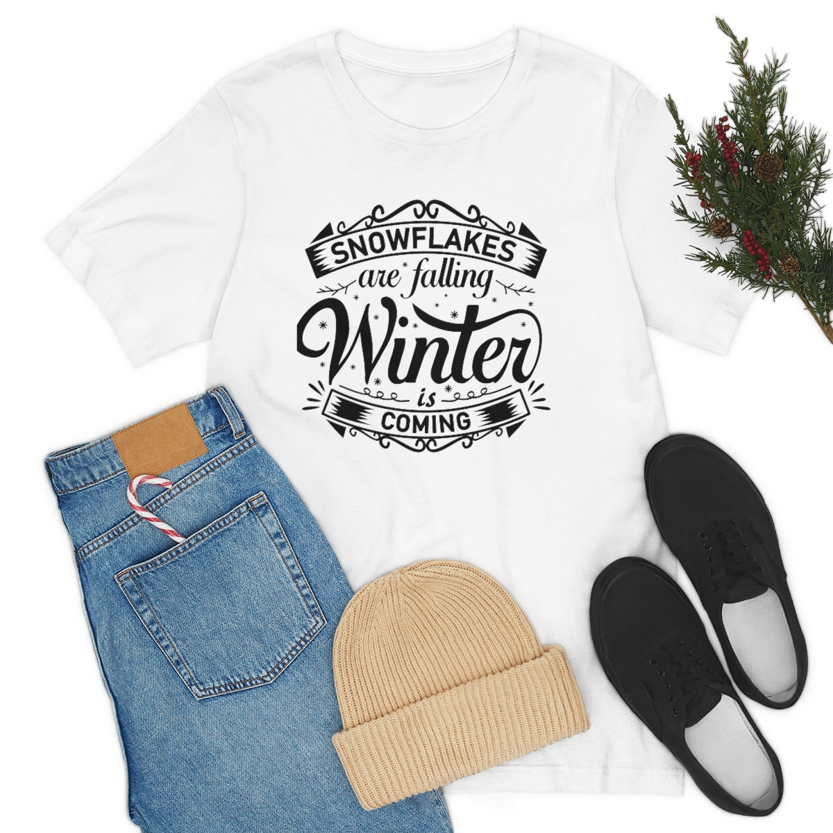 Snow Flakes are falling Christmas Tee, Christmas T-shirt, Merry Christmas T-shirt, Unisex T-shirts, Unisex jersey short sleeve tee