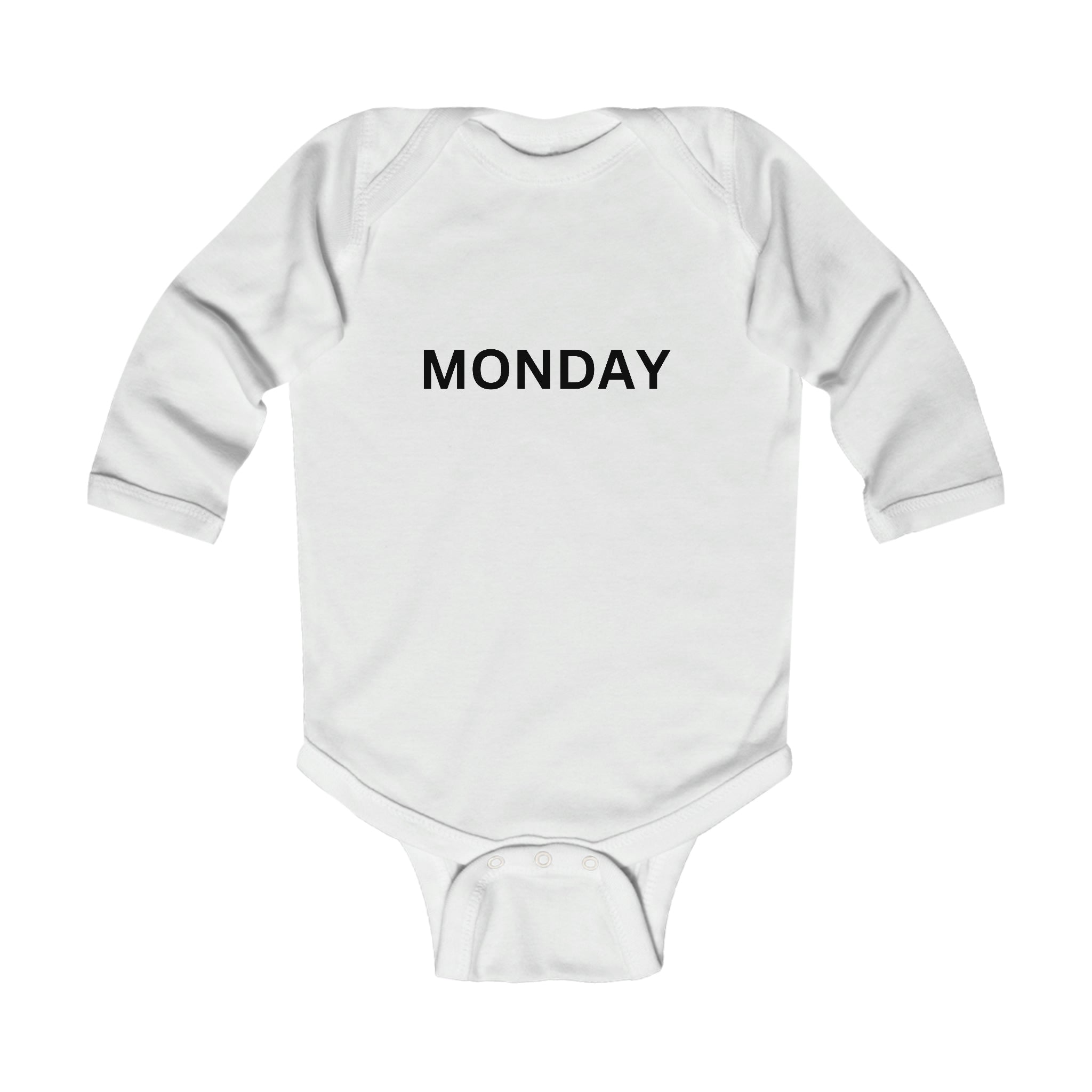 Monday Long Sleeve Baby Bodysuit