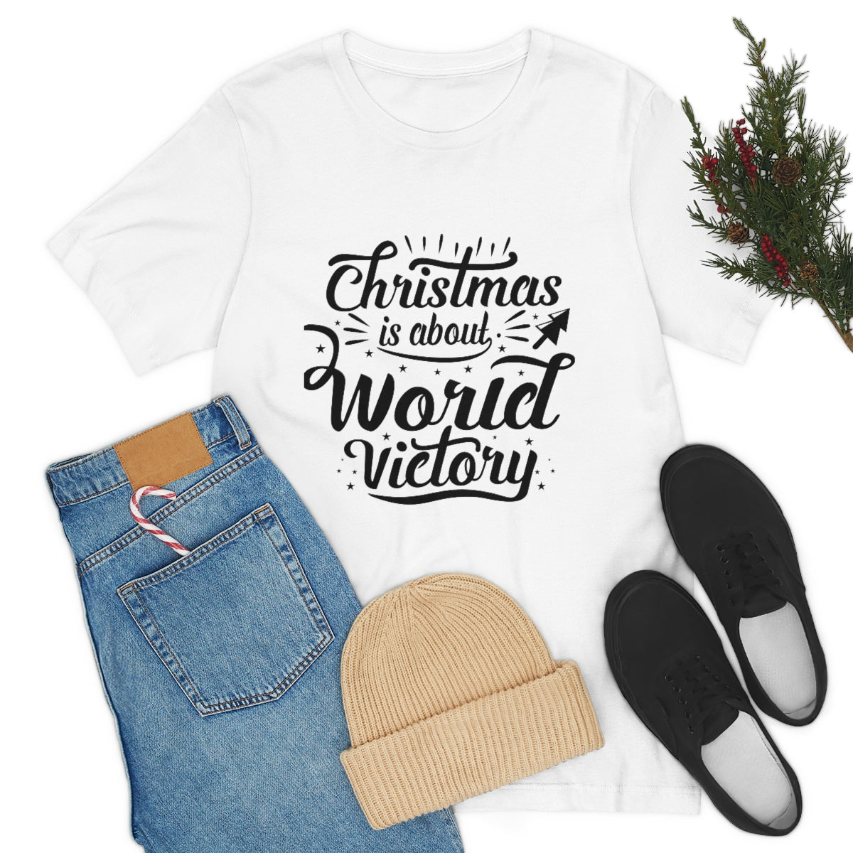 World victory Christmas Tee, Christmas T-shirt, Merry Christmas T-shirt, Unisex T-shirts, Unisex jersey short sleeve tee
