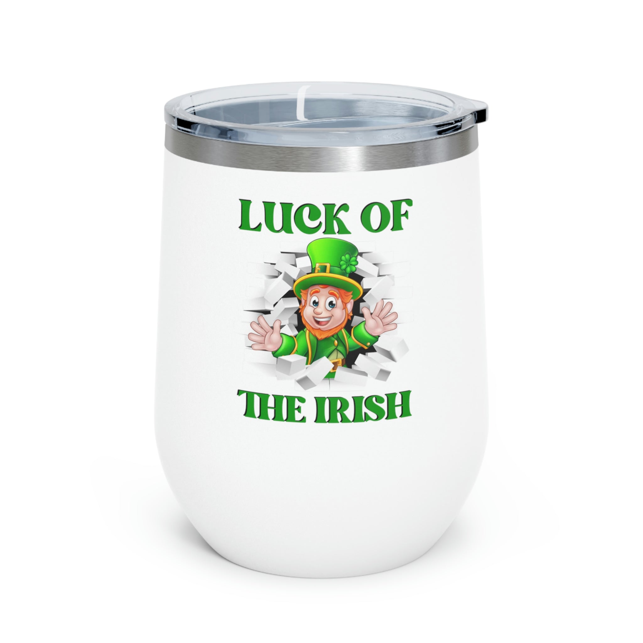 St Patrick's Day 12oz Insulated Wine Tumbler