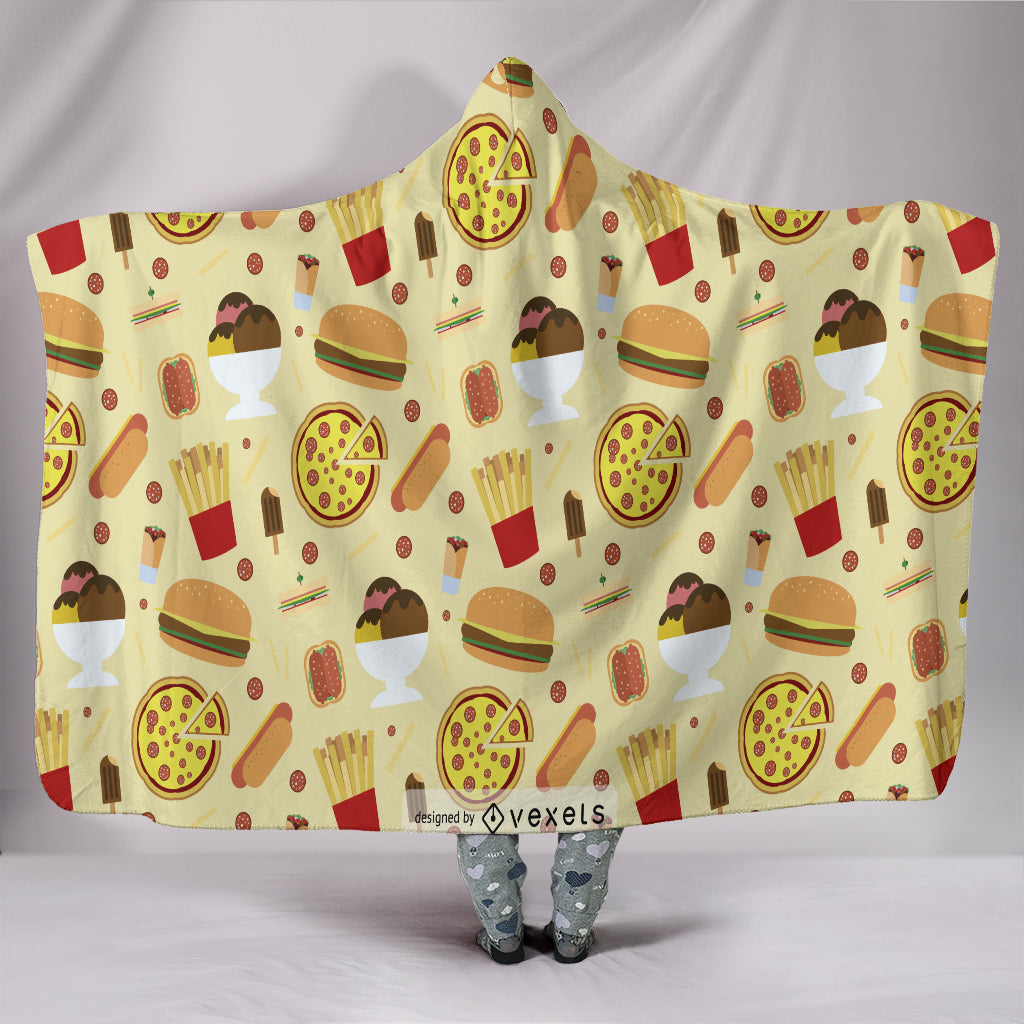 Junk Food Hooded Blanket