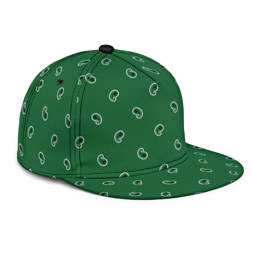 Classic Green Bandana Paisley Snapback Hat