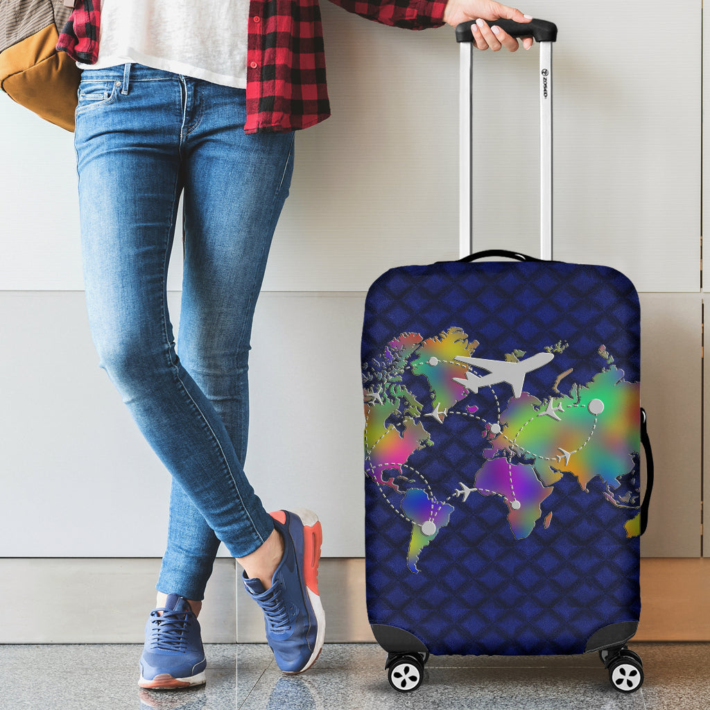 Luxury World Travel Luggage Cover
