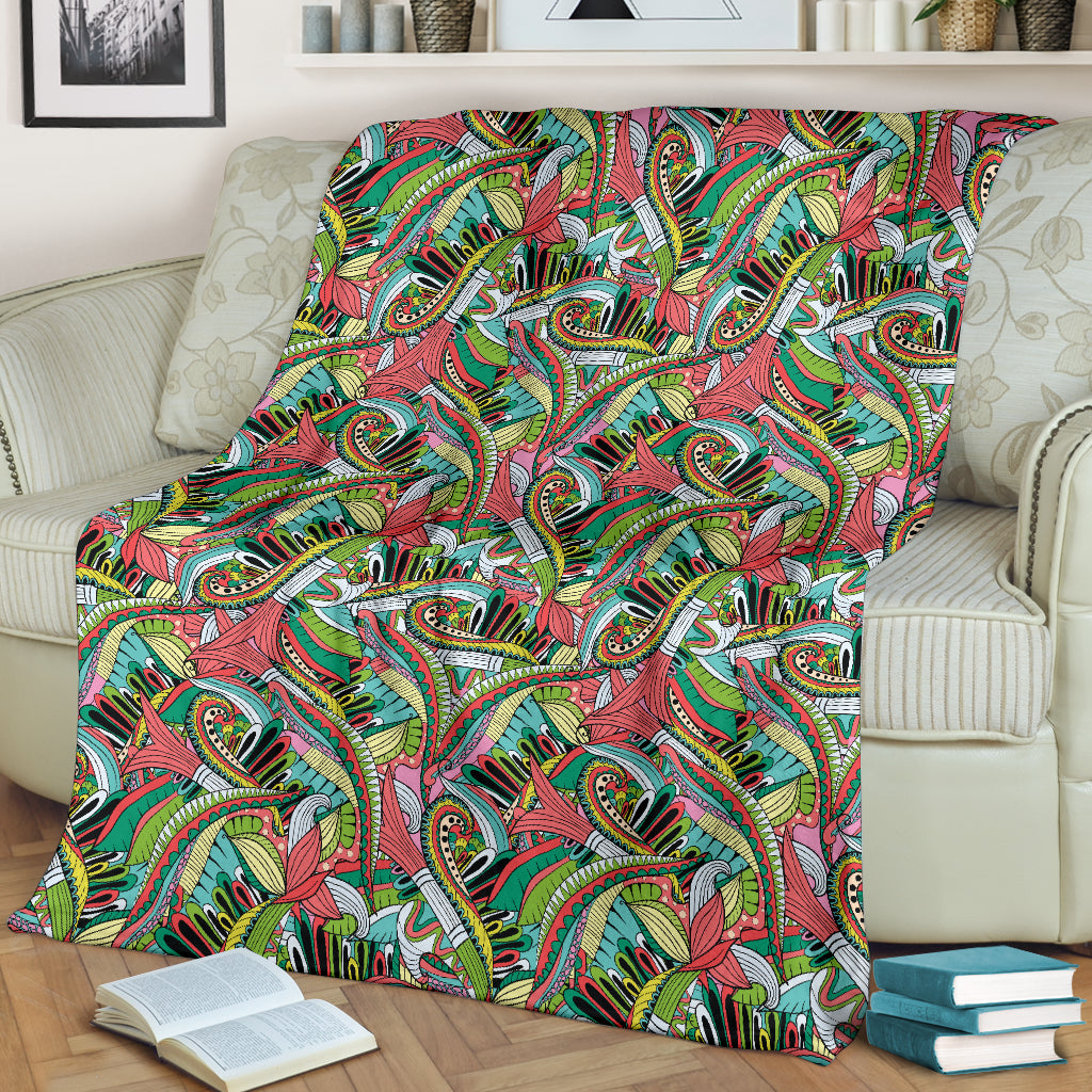 Funky Patterns in Greens - Throw Blankets