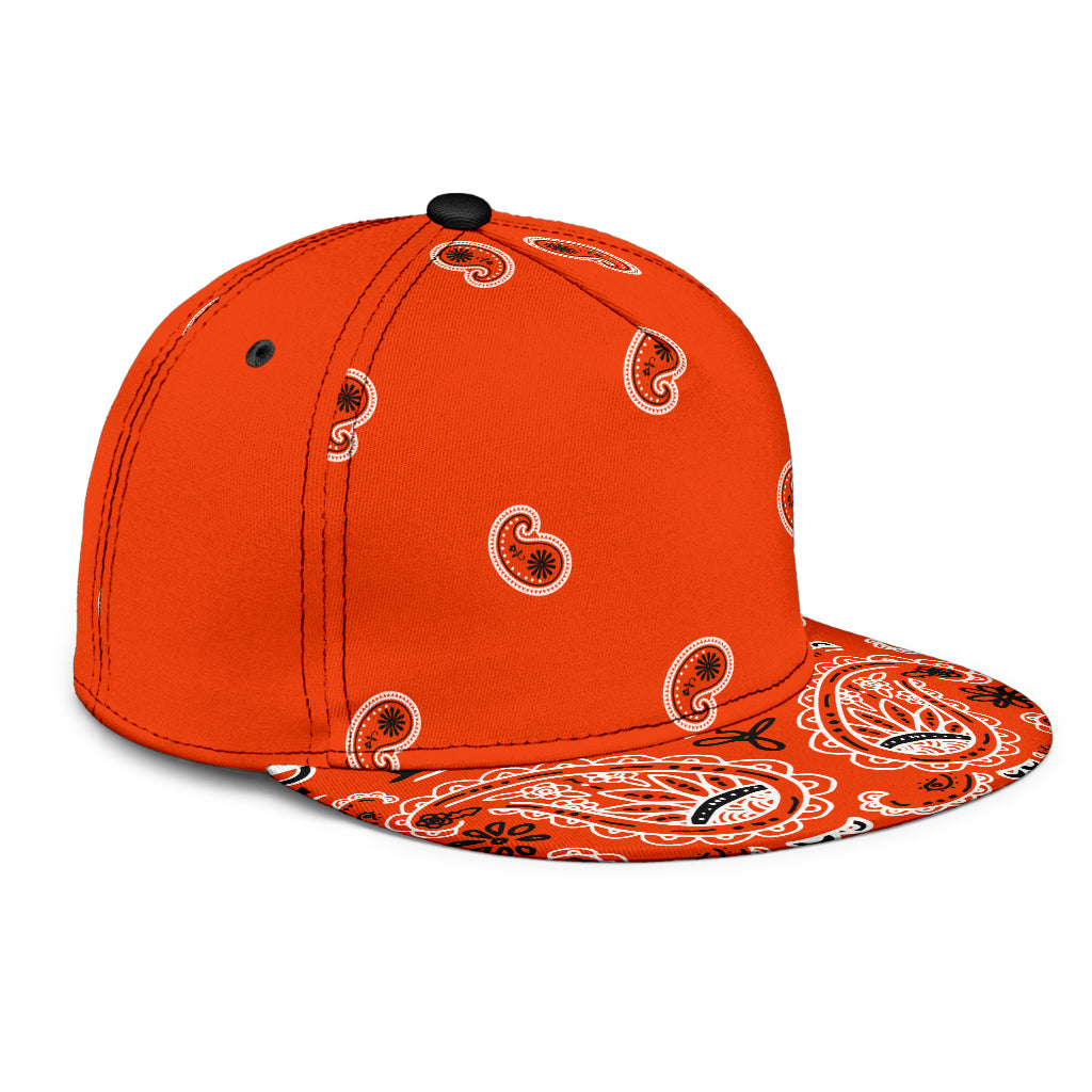 Perfect Orange Bandana All Over Snapback Hat