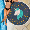 Load image into Gallery viewer, Midnight Blue Unicorn Beach Blanket
