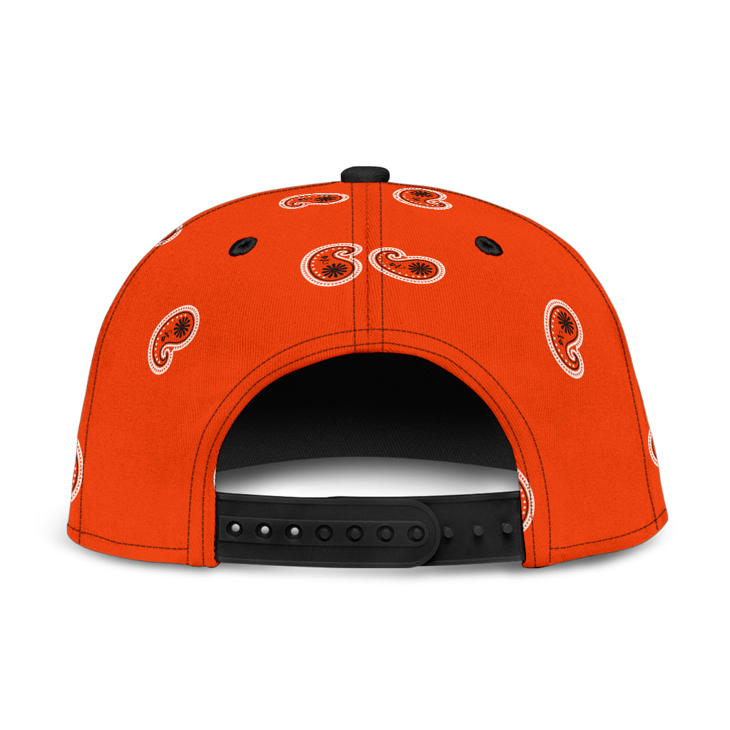 Perfect Orange Bandana All Over Snapback Hat