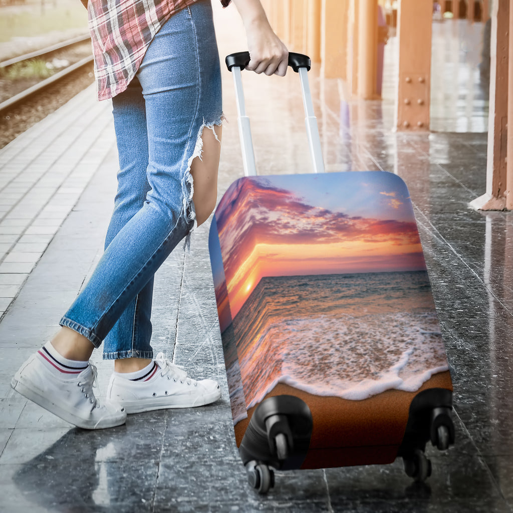 Beach Sunset Luggage Cover