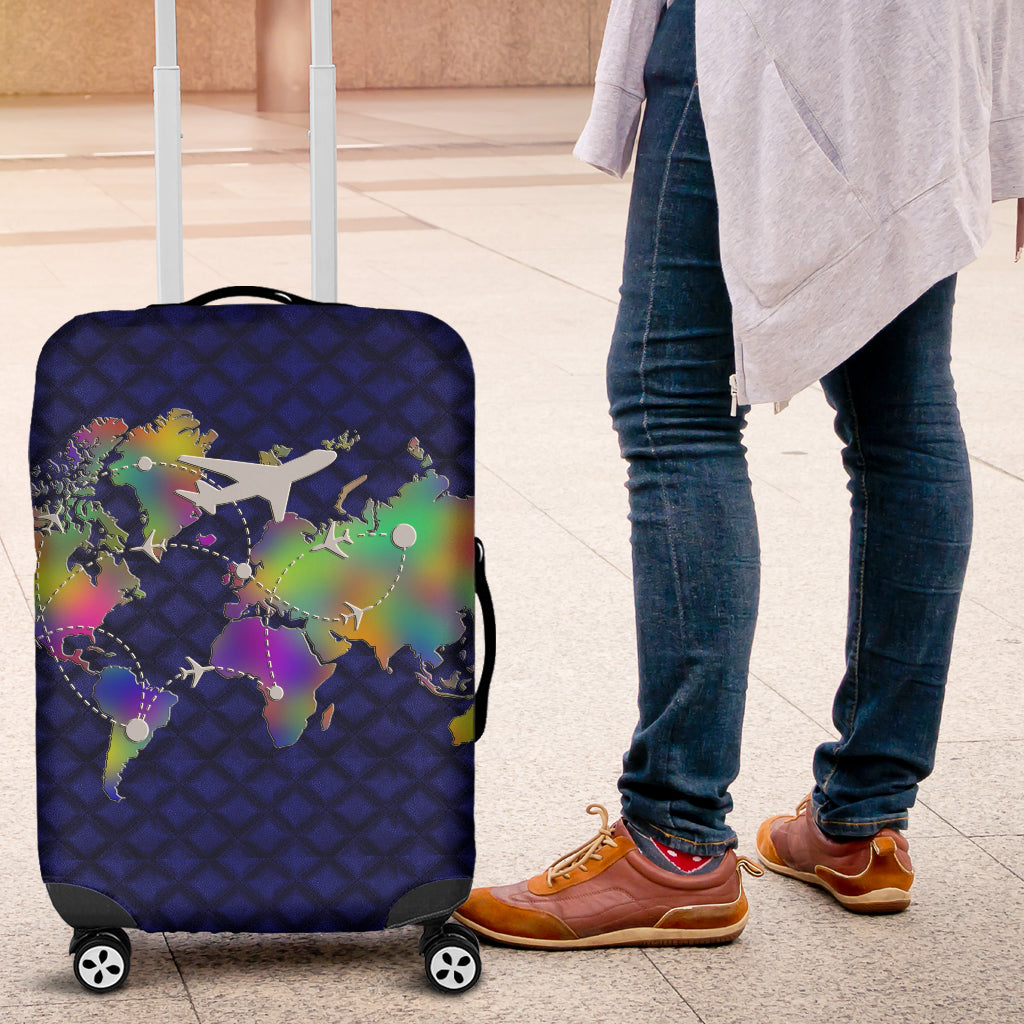 Luxury World Travel Luggage Cover