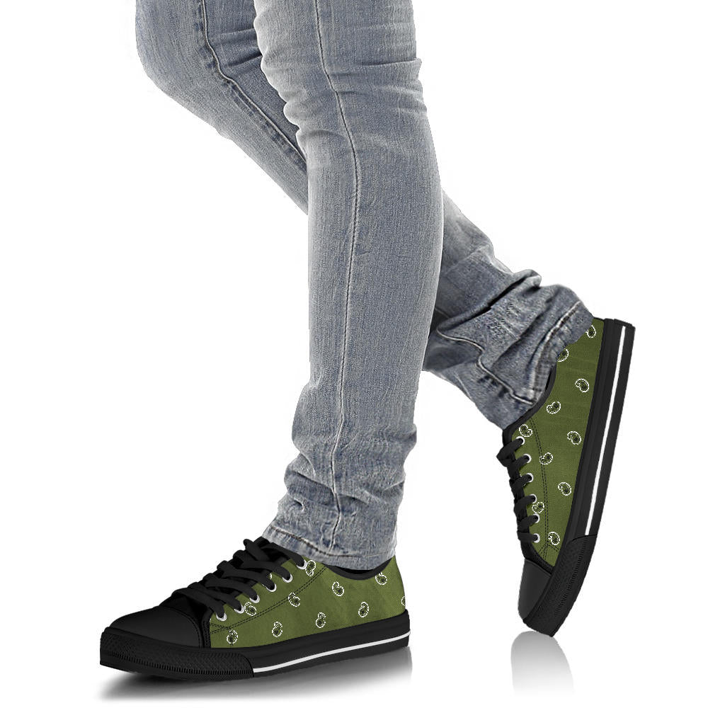 Army Green Paisley Low Top Sneakers